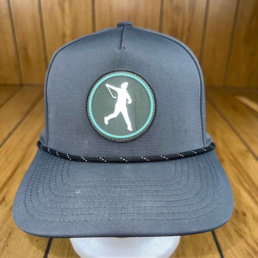 Live Forever Golf Hat Cap Gray‎ Baseball Snapback Golf Swing Logo Rope Detail
